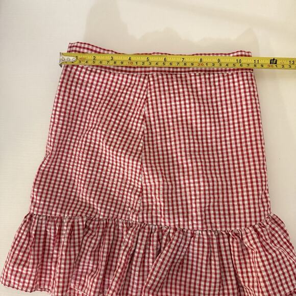 Rare Edition Skirt Size 6 Red And White flare Plaid Mini Skirt - Picture 7 of 11